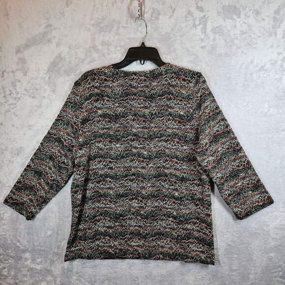 NWT JM Collection Tunic Blouse Womens XL multicolor knit overlay career modest - Picture 2 of 11
